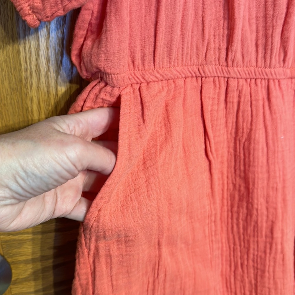 Knox Rose - Romper Shorts with front tie tassel & side pockets-Guava Jelly color - Picture 7 of 13